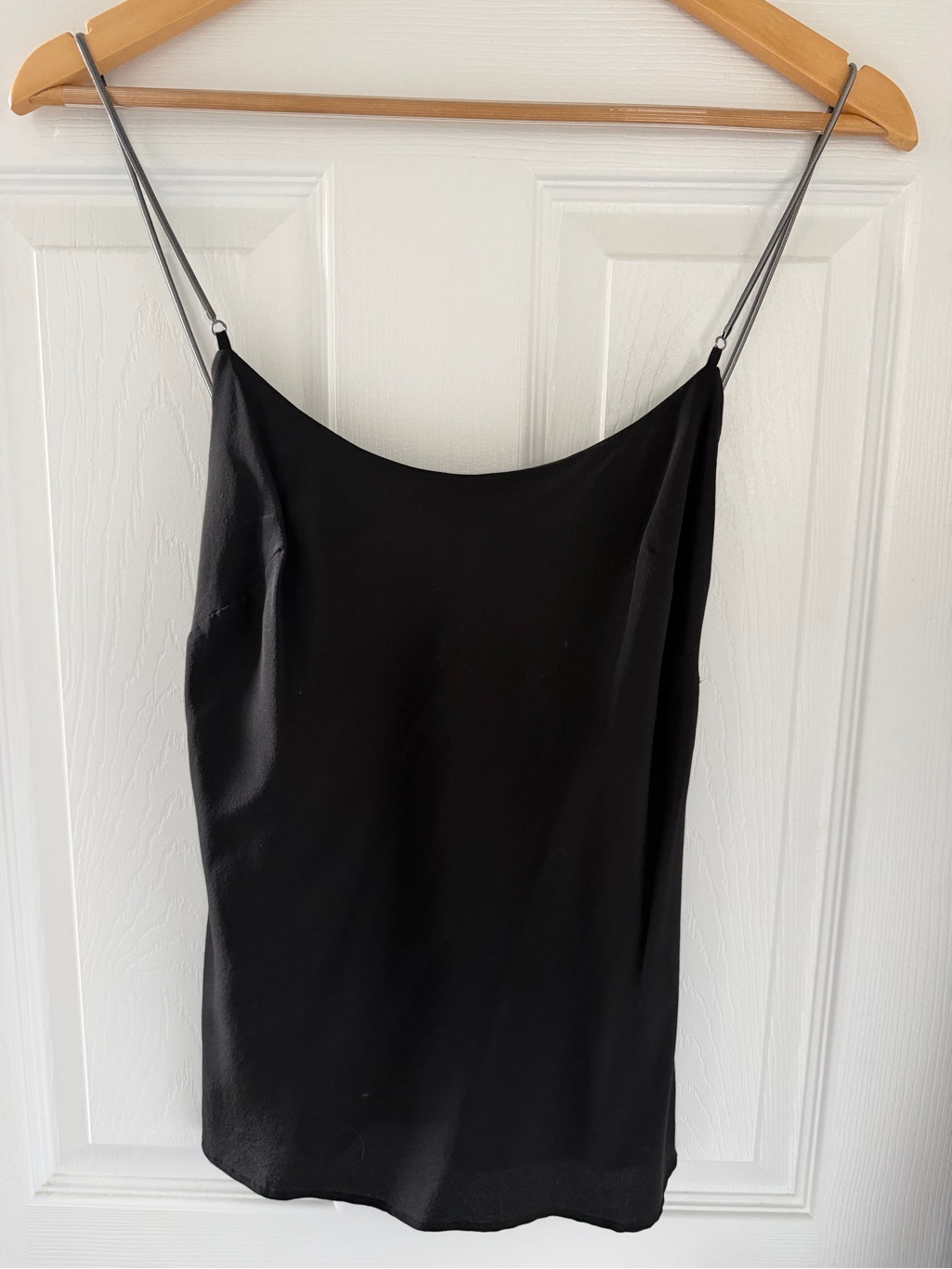 St. Agni Fine Chain Black Silk Cami Top Euc Xs